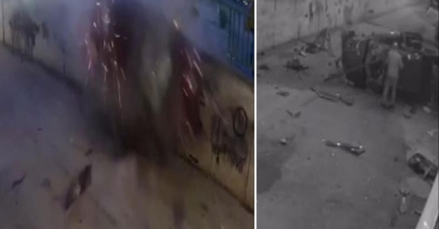 Çekmeköy'de feci kaza kamerada: Şans eseri kazayı hafif yaralı atlattı