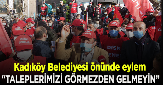 Kadıköy Belediyesi şirketinde çalışanlardan eylem