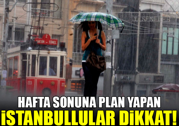 İstanbul için hafta sonunda yağmur uyarısı