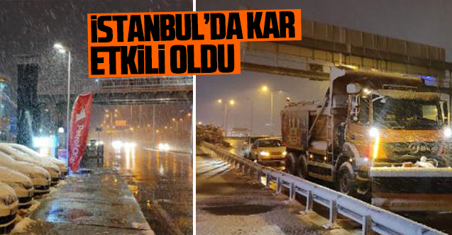 İstanbul'da kar yağışı gece de etkili oldu
