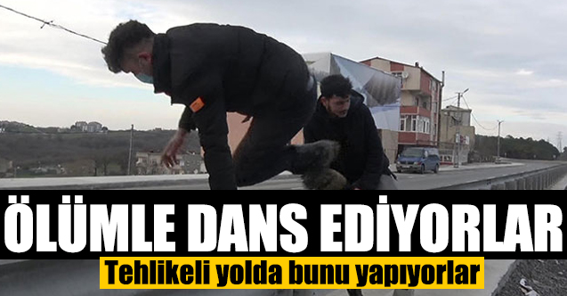 Arnavutköy'deki tehlikeli yolda ölüme davetiye çıkarıyorlar!