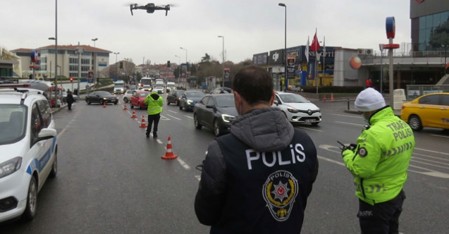 Üsküdar'da trafikte ihlalİ yapanlar dron ile yakalandı