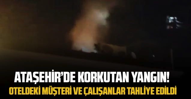 Ataşehir'de 3 katlı otelde korkutan yangın