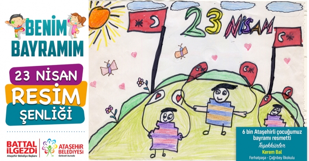 Ataşehir'de 6 bin çocuk 23 Nisan'ı resmetti!