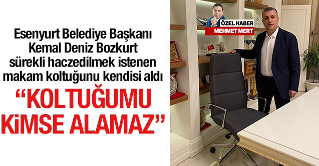 Esenyurt Belediye Başkanı Kemal Deniz Bozkurt haczedilmek istenen makam koltuğunu kendisi aldı!