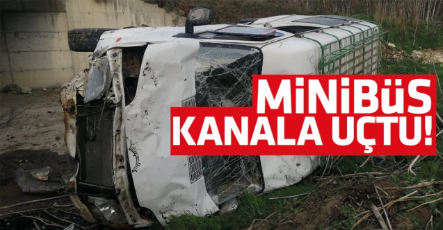 Başakşehir’de minibüs kanala uçtu, bir yolcu yaralandı