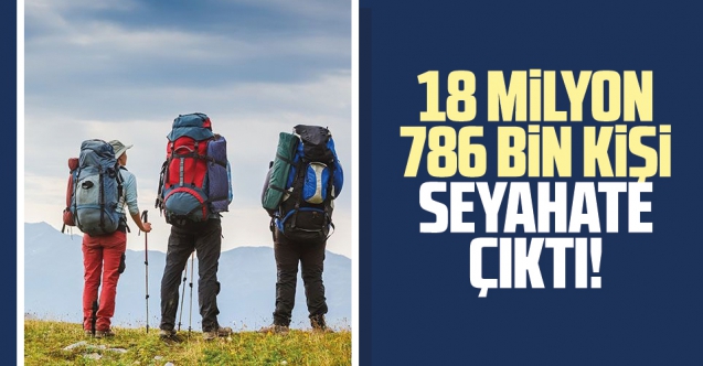 Türkiye'de 18 milyon 786 bin kişi seyahate çıktı