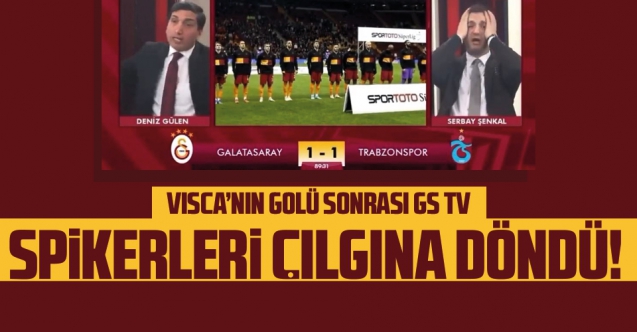 Edin Visca'nın golü sonrası GS TV spikerleri Serbay Şenkal ve Deniz Gülen  çılgına döndü!