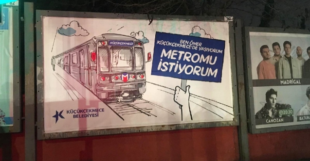 Belediyelerden afişli tepki: Metroma engel olma