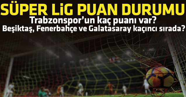 Süper Lig puan durumu | Trabzonspor'un kaç puanı var? Beşiktaş, Fenerbahçe ve Galatasaray kaçıncı sırada