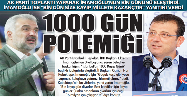 İstanbul'da 1000 gün polemiği