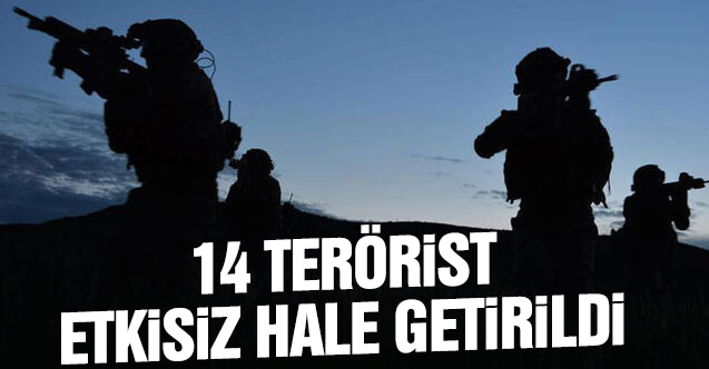 MSB: 14 PKK/YPG'li teröristin etkisiz hale getirildi