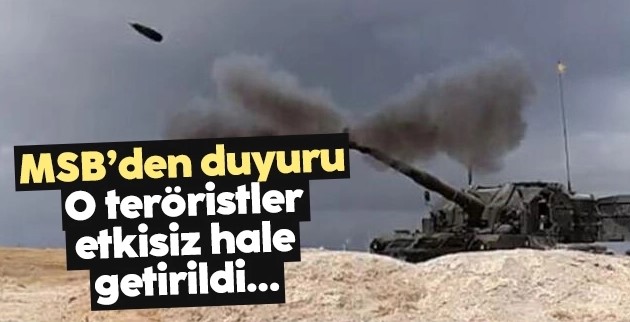 MSB: 5 PKK/YPG'li terörist etkisiz hale getirildi