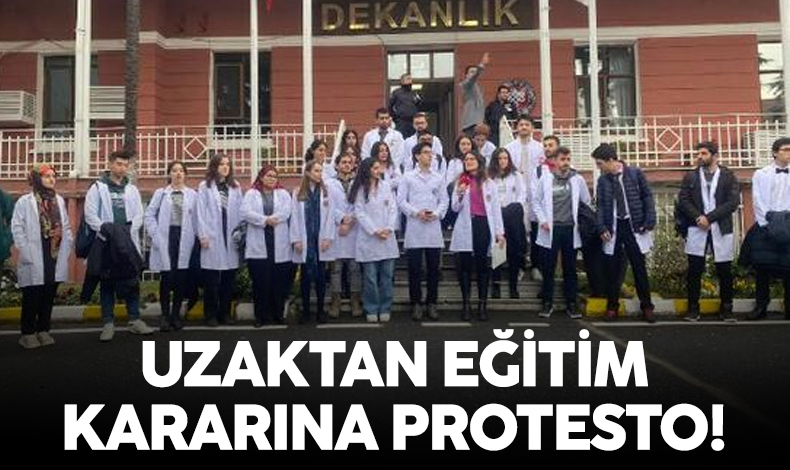 Cerrahpaşa'da uzaktan eğitim kararına protesto