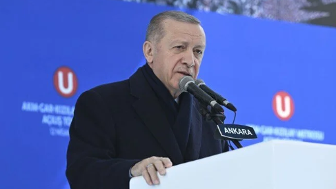 Cumhurbaşkanı Erdoğan'dan muhalefete sert eleştiri: Metro hattı açılışında konuştu