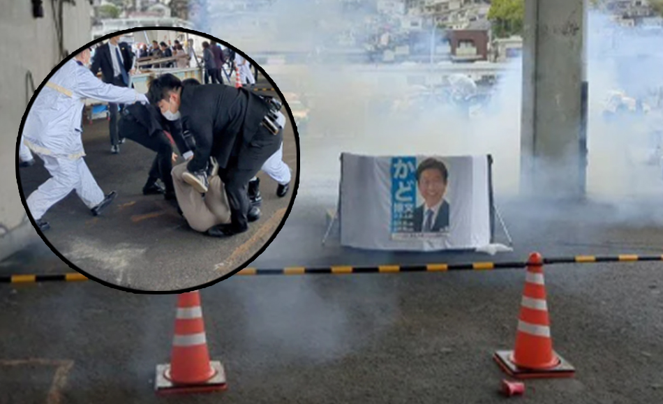 Japonya Başbakanına sis bombası fırlatıldı