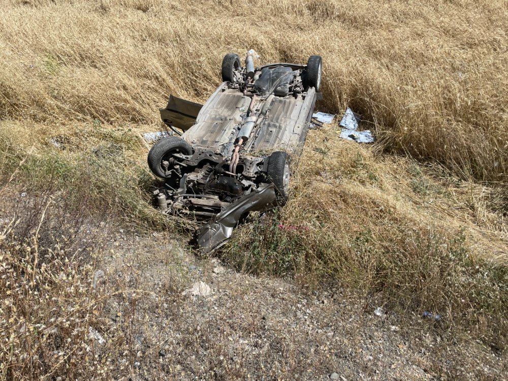 Elazığ- Bingöl yolunda otomobil şarampole devrildi