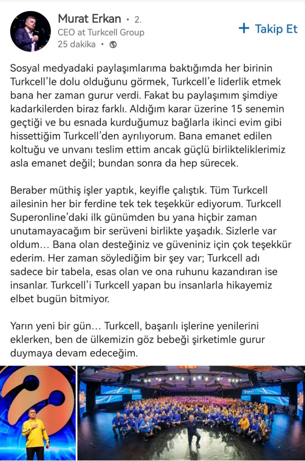 Turkcell Genel Müdürü Murat Erkan neden istifa etti?