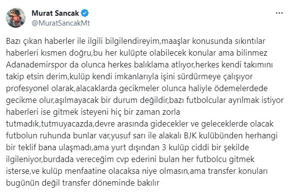 Murat Sancak’tan Yusuf Sarı açıklaması! Transfer olacak mı?