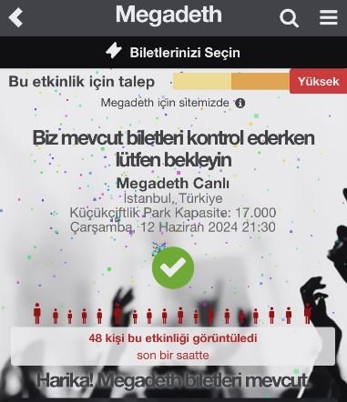 Megadeth'in İstanbul konserinin biletleri karaborsada!