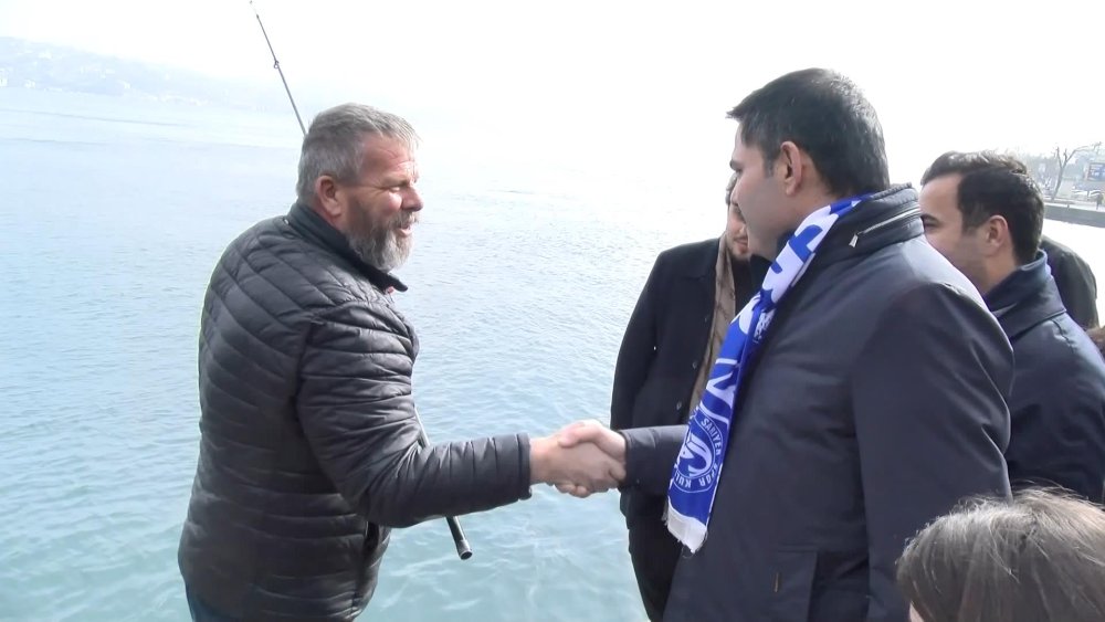 Murat Kurum olta balıkçılarını ziyaret etti