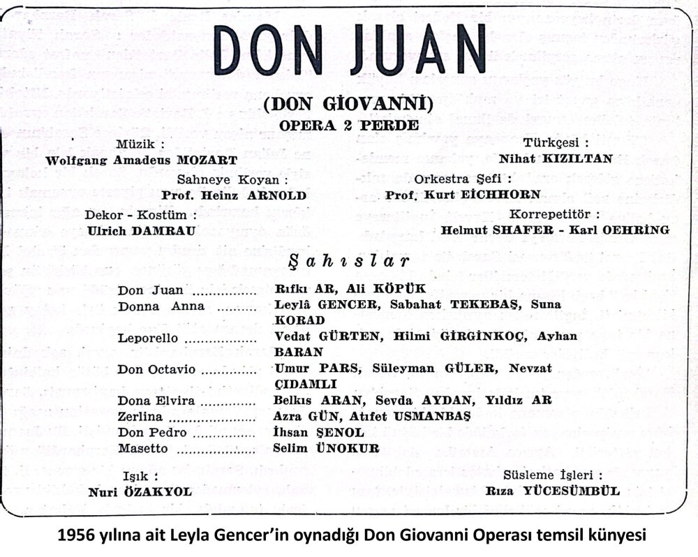 Leyla Gencer vefatının 16. yılında 'Don Giovanni Operası ile anıldı