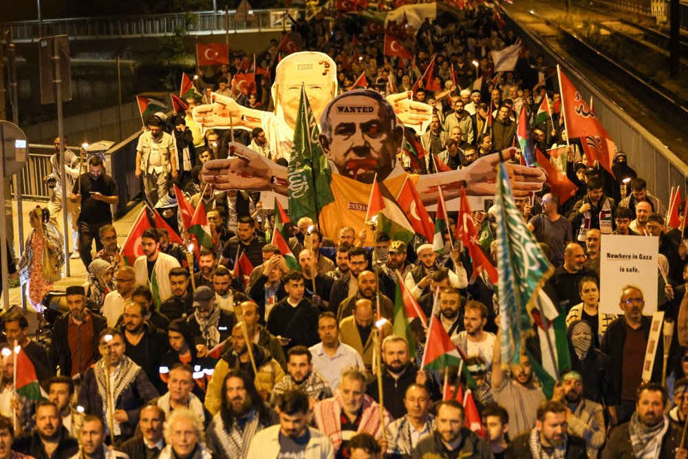 Eyüpsultan'da Gazze'ye destek yürüyüşü düzenlendi