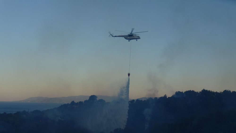 İzmir'de otluk alanda yangın: Rüzgarın etkisiyle büyüdü, ekiplerin müdahalesi sürüyor