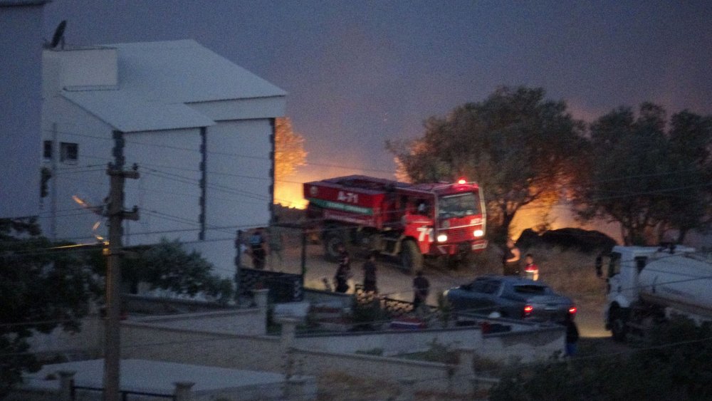 İzmir'de otluk alanda yangın: Rüzgarın etkisiyle büyüdü, ekiplerin müdahalesi sürüyor