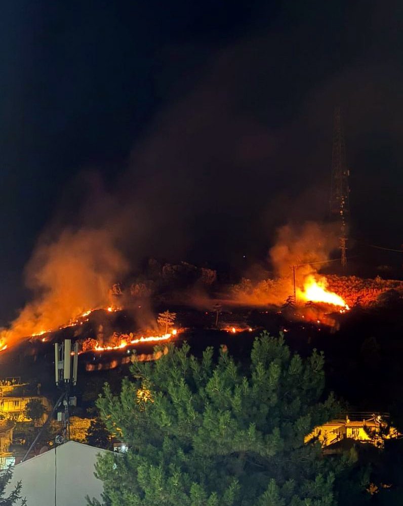 Hac Dağı'nda örtü yangını çıktı, ekipler kısa sürede müdahale etti