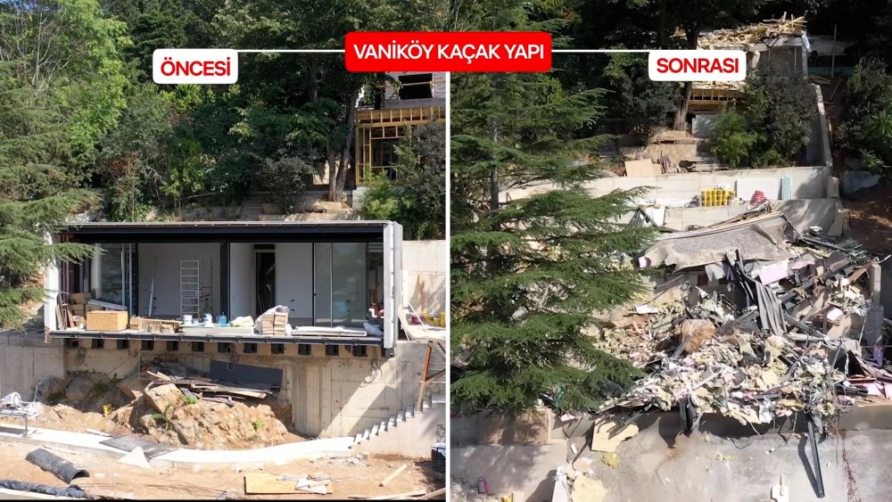 Vaniköy'deki kaçak yapıların yıkıldığı bölge ağaçlandırılacak